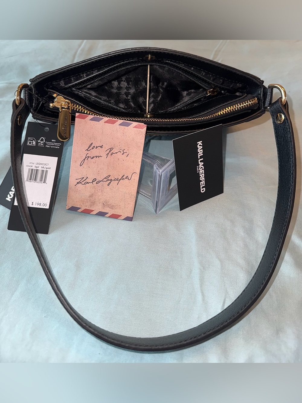 Karl Lagerfeld Paris Embellished Leather Shoulder Bag - NWT | Karl & Choupette - Picture 12 of 12
